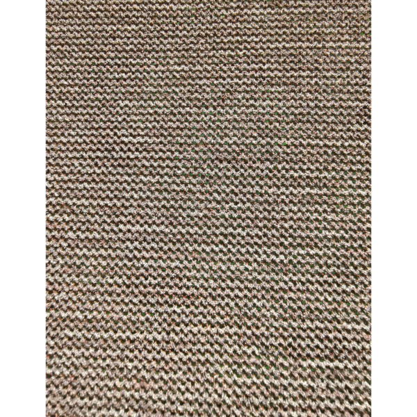 Detailed view of a brown and white woven fabric mesh sanding disc  